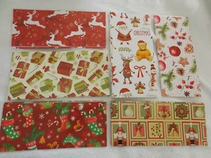 Lot Of 6 Vintage Sheets Of Christmas Gift Wrapping Paper - Picture 1 of 2