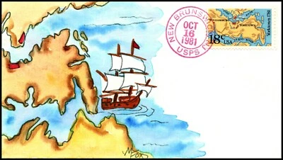 Scott 1937 18 Cents Battle Of Yorktown Melissa Fox Hand Painted FDC Unique? - Image 1 of 2