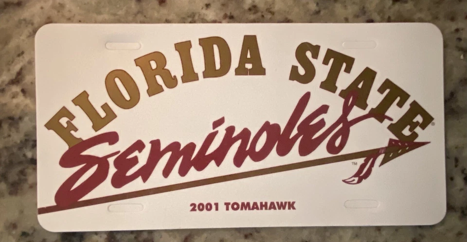 Collectors FSU Alumni Collectors Vanity Plate Tag Florida State Seminoles 2001 - Image 1 of 1