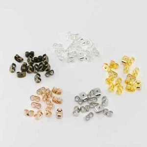 50 Pcs Metal Ear Nuts Post Stopper Earring Back 5x3.5mm (IFIN-E012) - Picture 1 of 15