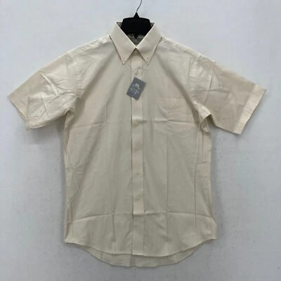 Camisa Oxford Stafford Executive Pinpoint para Hombres 40 Marfil Manga Corta Con Botones Foto 1 de 4