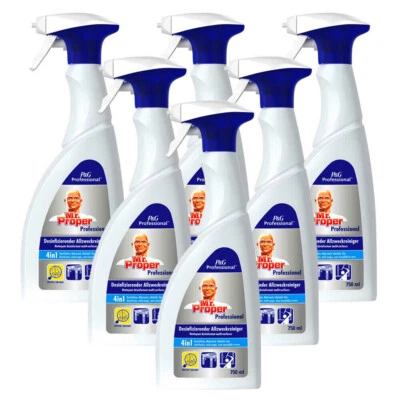 6X Mr. Proper Professionnel Désinfectant Multi-Usage 4En1 750Ml
