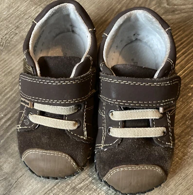 Педипед Джейк коричневый/желтовато-коричневый кожаный младенца ходунки обуви младенца/ребенка ясельного возраста 18-24 месяцев - Изображение 1 из 4