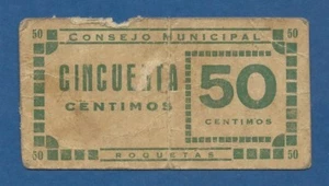 CONSEJO MUNICIPAL DE ROQUETAS -- 50 CENTIMOS SIN FECHA -- BC- -- 1ª EMISION . - Imagen 1 de 2