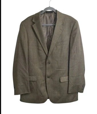 Jaqueta masculina T. Harris London 42 L mistura de lã de seda T Herringbone Academia  - Imagem 1 de 4