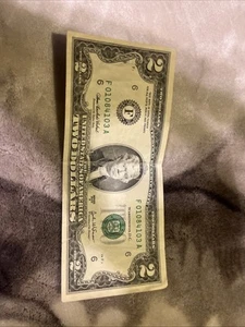 Rarely Used 2 Dollar Bill From 1995 - Picture 1 of 4