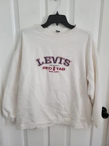 Vtg Levi’s Red Tab Crewneck Sweatshirt Medium White Logo Pullover - Bild 1 von 3