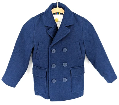 Casaco infantil BODEN ervilha TAMANHO 5-6Y azul 50% lã 50% poliéster quente excelente - Imagem 1 de 4