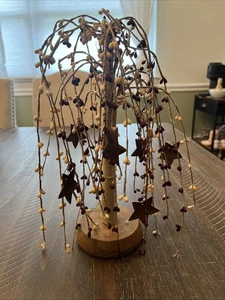 "Primitivo árbol de sauce rústico de 12"" con estrellas de metal" - Imagen 1 de 9