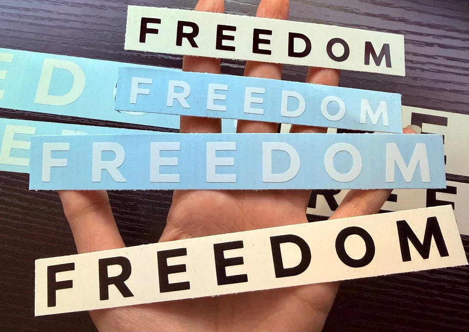 VINYL CENTRAL (2) FREEDOM Vinyl Decal Sticker Weatherproof Charlie Kirk Patriotism USA TPUSA