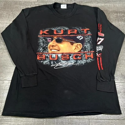 Camiseta De Colección Y2K Chase Authentics Roush Racing Para Hombre Negra Kurt Busch #97 Nascar Foto 1 de 4