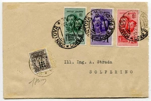 Guidizzolo - Umschlag Mantua-Solferino 15.2.45 frankiert Serie Brüder Flagge - Bild 1 von 1