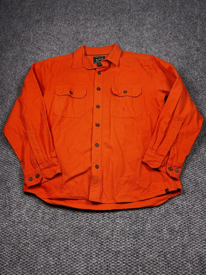 Woolrich Shirt Mens Large Orange Button Up Long Sleeve Workwear Outdoor Casual - Image 1 of 4