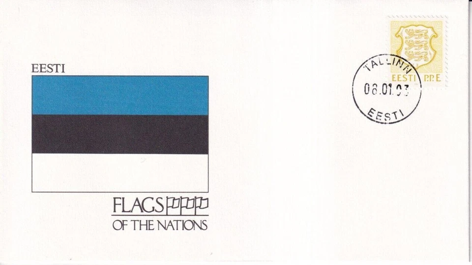 SA43f Estonia 1993 Flags of the nations, Coat of Arms FDC - Image 1 of 1