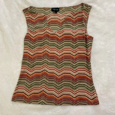 Tanque My Michelle Junior Talla Grande Estampado Chevron Colores Otoño Excelente Estado Foto 1 de 4