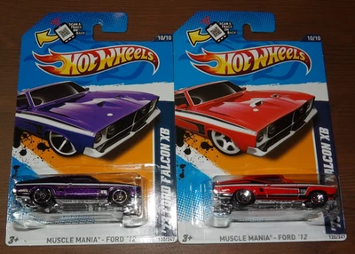 2X - 2012 Hot Wheels Muscle Mania Ford - '73 Ford Falcon XB - Purple & Red - Image 1 of 4