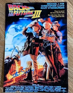 Cast of Back to the Future 3 Autographed Reproduction Promo Poster - Picture 1 of 6