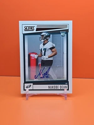 🟢🦅⚪️ 2022 SCORE NAKOBE DEAN #351 RC AUTOGRAPH PHILADELPHIA EAGLES ⚪️🦅🟢 - Image 1 of 2