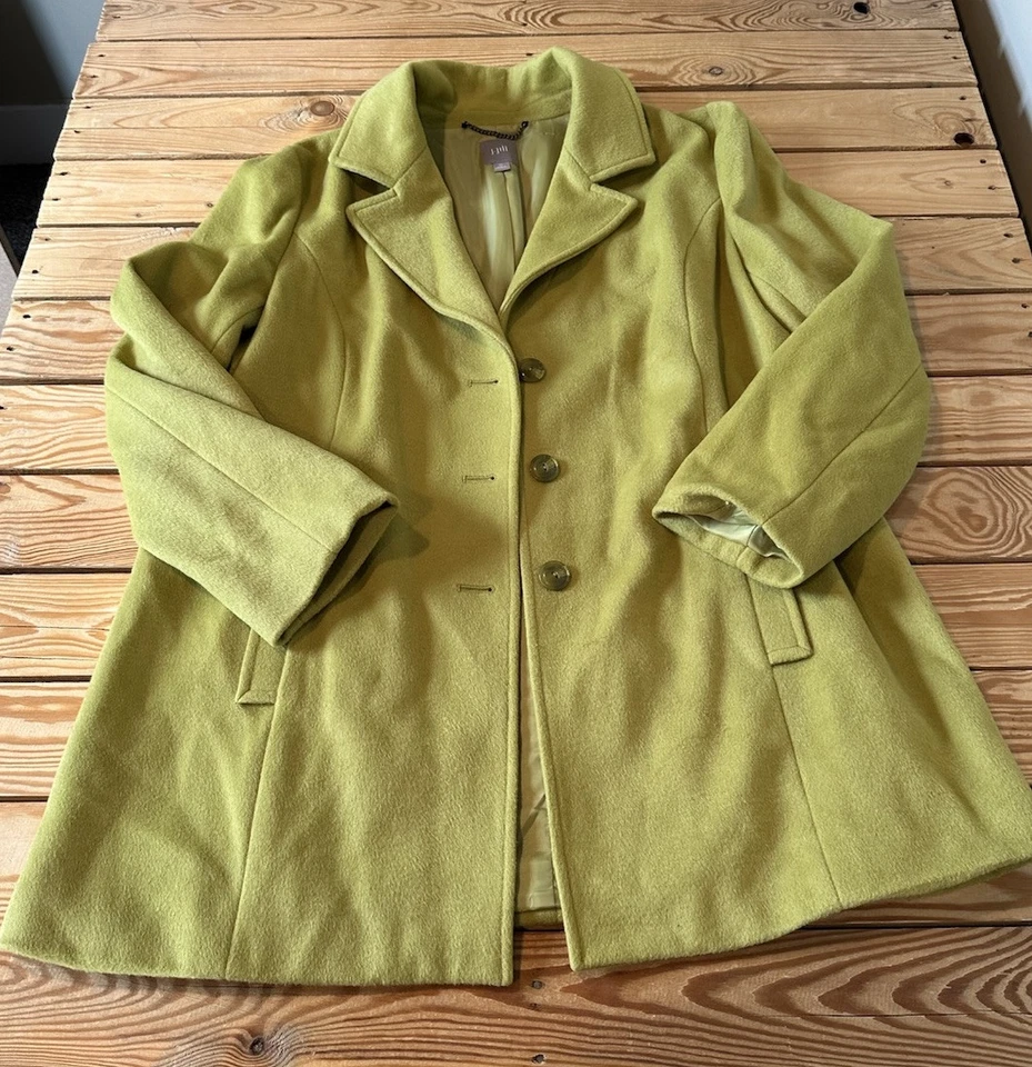 J Jill Women’s Wool Blend Pea coat size XL Yellow AF - Image 1 of 4