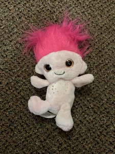 Goffa rosa Crazy Hair Troll Plüschtier 8 Zoll Stofftier Glitzeraugen weicher Körper - Bild 1 von 7