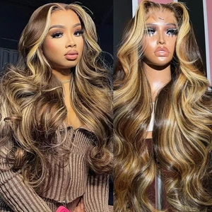 Highlight Ombre Lace Front Wigs Human Hair 13x6 Body Wave Frontal Wigs Human ... - Picture 1 of 6