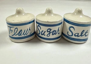 Vintage Doll House Miniature 1:12 KITCHEN BAKING CONTAINERS  Flour Sugar Salt - Picture 1 of 4