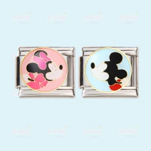 Italian Charm Mickey Mouse Minnie modular link fits all classic Bracelet - Picture 1 of 8