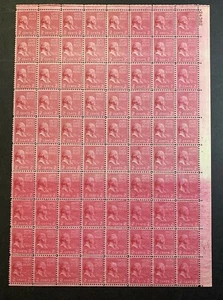 US #806 EFO 2c John Adams Part Sheet of 80. *Printer Smear*. F MNH - Picture 1 of 12