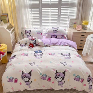 Kuromi Pachacco Cinnamoroll Melody Cotton Dormitory Quilt Bedding 3 Piece Set - Picture 1 of 25
