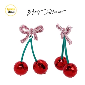 Betsey Johnson Faux Stone Sweetheart Cherry Drop Earrings Accessory - Picture 1 of 4
