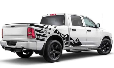 Calcomanías pegatinas gráficas bandera de Estados Unidos de montaña compatibles con Dodge Ram Foto 1 de 2