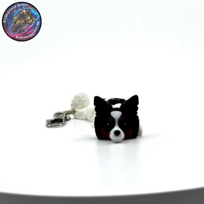 Llavero Papillon Perro Cremallera Tirador Flexi Inquieto Lindo Cachorro Orejas Articulado 3D Foto 1 de 4