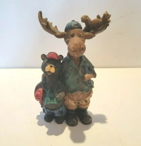 Moose Hugging Bear with Binoculars by Slifka Sales - Picture 1 of 5