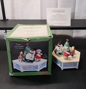 VINTAGE 1992 ENESCO FROSTY AND FRIENDS DER SCHNEEMANN ACTION SPIELUHR MIT BOX - Bild 1 von 6