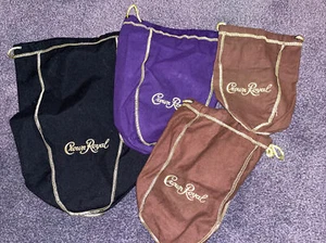 4 Stück Crown Royal Whiskey Tasche braun gold lila schwarz Kordelzug - Bild 1 von 10