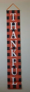Thankful Banner Porch Sign Orange Black Fall - Picture 1 of 1