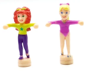 1999  Polly Pocket floor parallel bar gym set turnfest dolls - Picture 1 of 2
