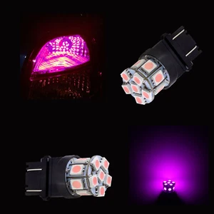 2x 3157 3156 13 SMD 5050 LED Pink Tail Brake Stop Turn Signal Light Lamp Bulb - Picture 1 of 9