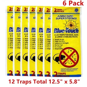 12 Traps 6 Pack Blue Touch Sticky Mouse Traps, Mouse Glue Board Professional  - Picture 1 of 3