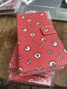 New Flip Case Cover For Samsung Galaxy S5 Mini Cover Monster Eyes Fun Red - Picture 1 of 8