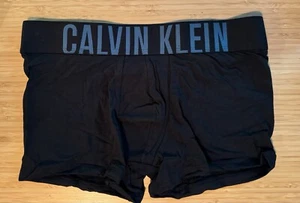 Neu Calvin Klein Cotton Trunks, Intense Power, schwarz/türkis Buchstaben, Medium - Bild 1 von 2