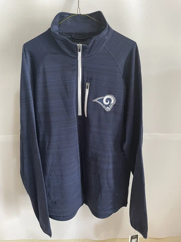 Los Angeles Rams Men’s Pullover Zip Sweater MSRP $70 Blue Cover