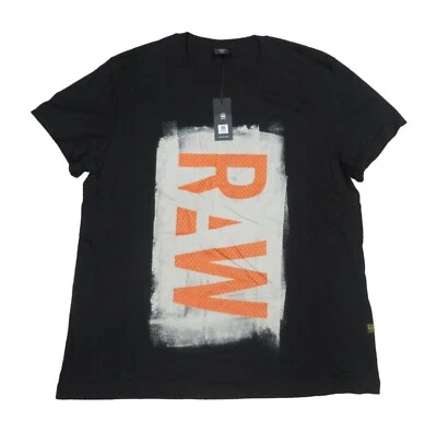 Camiseta manga corta cuello redondo estampado gráfico crudo pintada negra G-Star RAW para hombre Foto 1 de 3