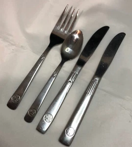 Vtg Air Canada Airline Cutlery Spoon Fork Butter Knife Plane Lot Of 4 Stainless - Picture 1 of 9