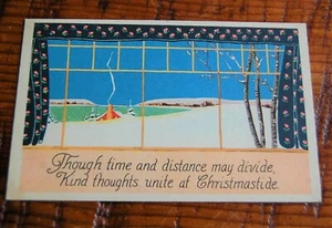 Vintage 1928 Printed Postcard Kind Thoughts Christmastide Christmas Greeting - Picture 1 of 2