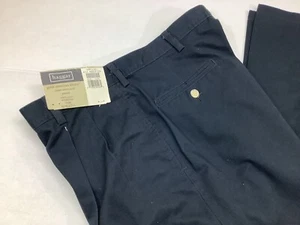 Pantalone Haggar Great American Khaki vestibilità classica plissettato blu scuro uomo 36 x 32 - Foto 1 di 7