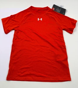 Under Armour Boy Youth Heat Gear Short Sleeve Loose Athletic Shirt Red YXS NWT - Picture 1 of 7