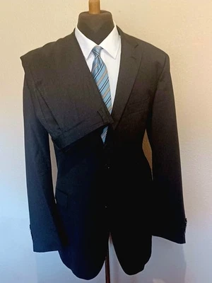 Hugo Boss Hombres 44L Gris Oscuro Super 100 Lana Pasolini Traje de Película 38X34 Pantalones Foto 1 de 4