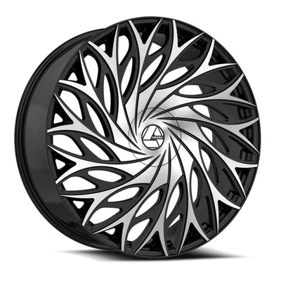 18x8 Azara AZA-525 Gloss Black & Machined Wheels 5x4.5/5x120 (35mm) Set of 4 - Image 1 of 4