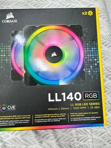 Ventilateur LED P/N CO-9050073-WW Corsair LL140 RGB 140 mm RGB double boucle lumineuse PWM RGB P/N CO-9050073-WW - Photo 1/3